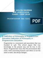 Name:Auliya Rahman NIM:4183131032 Class: Cesp 2018: Progressivism and Education