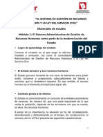 Modulo 1 El Sistema Administrativo de RRHH Como Parte de La Modernizacion Del Estado