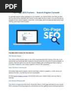 On Page SEO Factors - Search Engine Console: The Domain Name