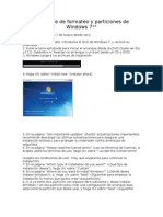 Reporte de Formateo y Particiones de Windows 7