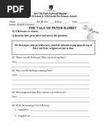 The Tale of Peter Rabbit Worksheet S8UdG9cz2a PDF