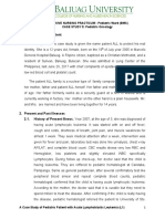 Personal Data of Patient: Intensive Nursing Practicum - Pediatric Ward (BMC) CASE STUDY 5: Pediatric Oncology