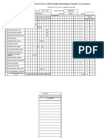 School Form 2 (SF2) Daily Attendance Report of Learners: X XX X X X XX X X