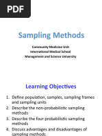 Sampling Methods: Community Medicine Unit International Medical School Management and Science University