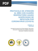 PROTOCOLO DE ATENCION AL NIÑO CON CUADRO RESPIRATORIO AGUDO SOSPECHOSO DE INFECCION POR CORONAVIRUS. Version 1.0 19.3.2020