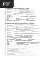 Unit 1: Present Tenses: A: Put in The Present Continuous Form of The Verb in Brackets