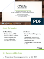 ASUG84529 - The Transformation From SAP Customer Relationship Management To SAP S4HANA For Customer Management