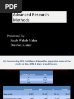 Advanced Research Methods: Presented By: Saqib Wahab Mahar Darshan Kumar