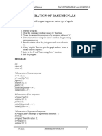 Generation of Basic Signals: AIM: To Write A MATLAB Program To Generate Various Type of Signals. Algorithm