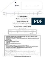 Chemistry: Written Examination 2