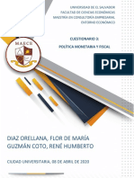 Política Fiscal y Monetaria - Tarea