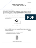 Assignment 1: Electrodynamics II Due Date: April 29, 2020. Time 04:30 PM