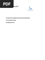 Sri Lanka Telecom PLC: Condensed Consolidated Interim Financial Statements For The Quarter Ended 30 September 2019