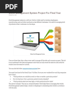 Stock Management System Project For Final Year: Posted by Sam