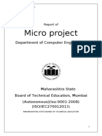 Micro Project: Department of Computer Engineering