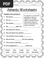 Adverbs Worksheets For Grade 2