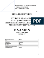 Studiul Şi Analiza Funcţionării Unui Redresor Monoalternanta Monofazat 220v24v1a