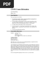 CS108: Course Information: Dr. Patrick Young Winter 2019