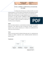 Manual de Calidad Alimentos Balanceados Del Ecuador