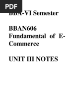 BBA-VI Semester BBAN606 Fundamental of E-Commerce Unit Iii Notes