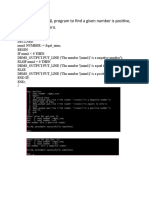 Write A PL/SQL Program To Find A Given Number Is Positive, Negative or Zero