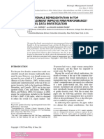 Does Female Representation in Top Management Improve Firm Performance? A Panel Data Investigation