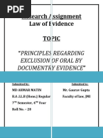 Exclusion of Oral by Documentary Evidence