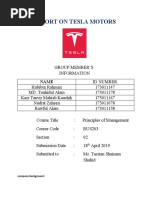 Report On Tesla Motors: Company Background