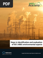 Steps in Identification and Evaluation of ISO 14001 Environmental Aspects