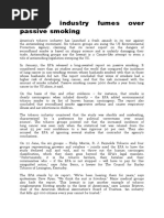 Tobacco Industry Fumes Over Passive Smoking