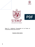 Módulo 1 Tarea #1 "Clasificación Presupuestaria de Las Fuentes de Financiamiento Público para El Año 2019"