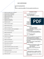 Basic I Questionnaire - Students