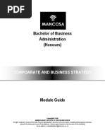 BBA Honours Corporate and Business Strategy January 2020 PDF