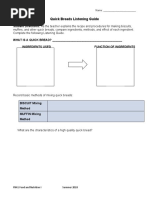 Quick Breads Listening Guide