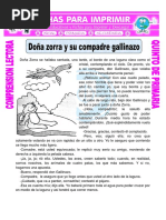 Ficha Doña Zorra y Su Compadre Gallinazo para Quinto de Primaria