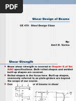 Shear Design of Beams: CE 470 - Steel Design Class