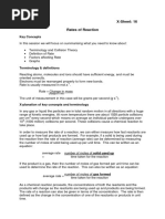 Saturday X-Tra X-Sheet: 16 Rates of Reaction: Key Concepts