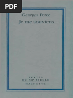 PEREC Georges, 1978. Je Me Souviens, Editions Hachette