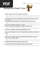 Pioneers Background Sheet 5 Quiz: Name