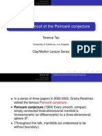 Terence Tao - Perelman's Proof of The Poincare Conjecture