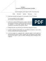 Tutorial 1 (CHAPTER 1: Introduction To Spectroscopic Method of Analysis)