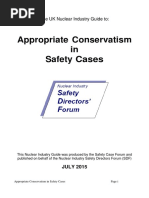 Appropriate Conservatism in Safety Cases: The UK Nuclear Industry Guide To