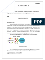 Practical No. 2: Que. Selecte Any Product Along With Its Competitor and Study Segmentation