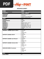 H P Advance Sheet - Hos