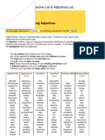 Adjectives List PDF