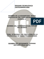 Vitaminas Que Participan en La Producción de Neurotransmisores