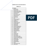 Admission List of Class One 2020-21 Class - 1A SR - No Name