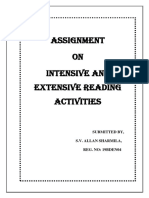 Assignment ON Intensive and Extensive Reading Activities: Submitted By, S.V. Allan Sharmila, REG. NO: 19BDEN04