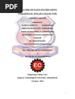 Analysis of Nano Fluids Using Parabollic Solar Collector: in Fulfilment For The Award of The Degree of