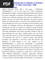 Immobilized Biomolecules in Analysis: A Practical Approach / A. E. G. Cass, Tony Cass / 1998